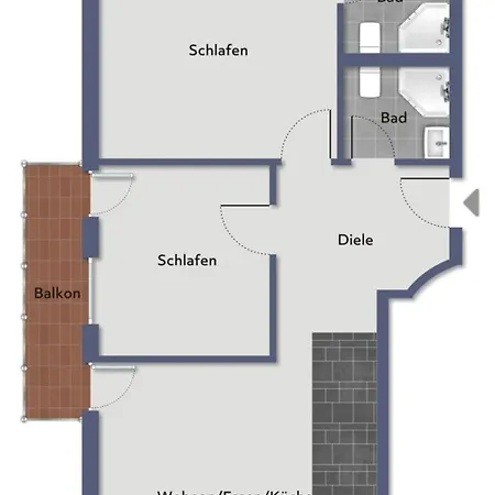 Salus Whg 4 Mit 2 Baedern & Balkon شقة بابي